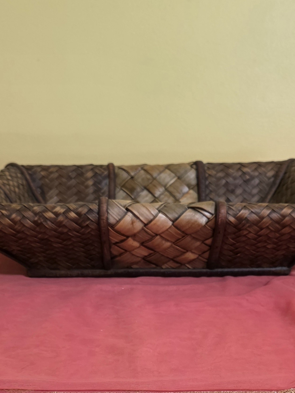 Woven Decorative Tray Basket - Brown